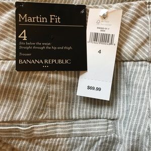 Banana Republic Light Grey Pinstripe Trousers